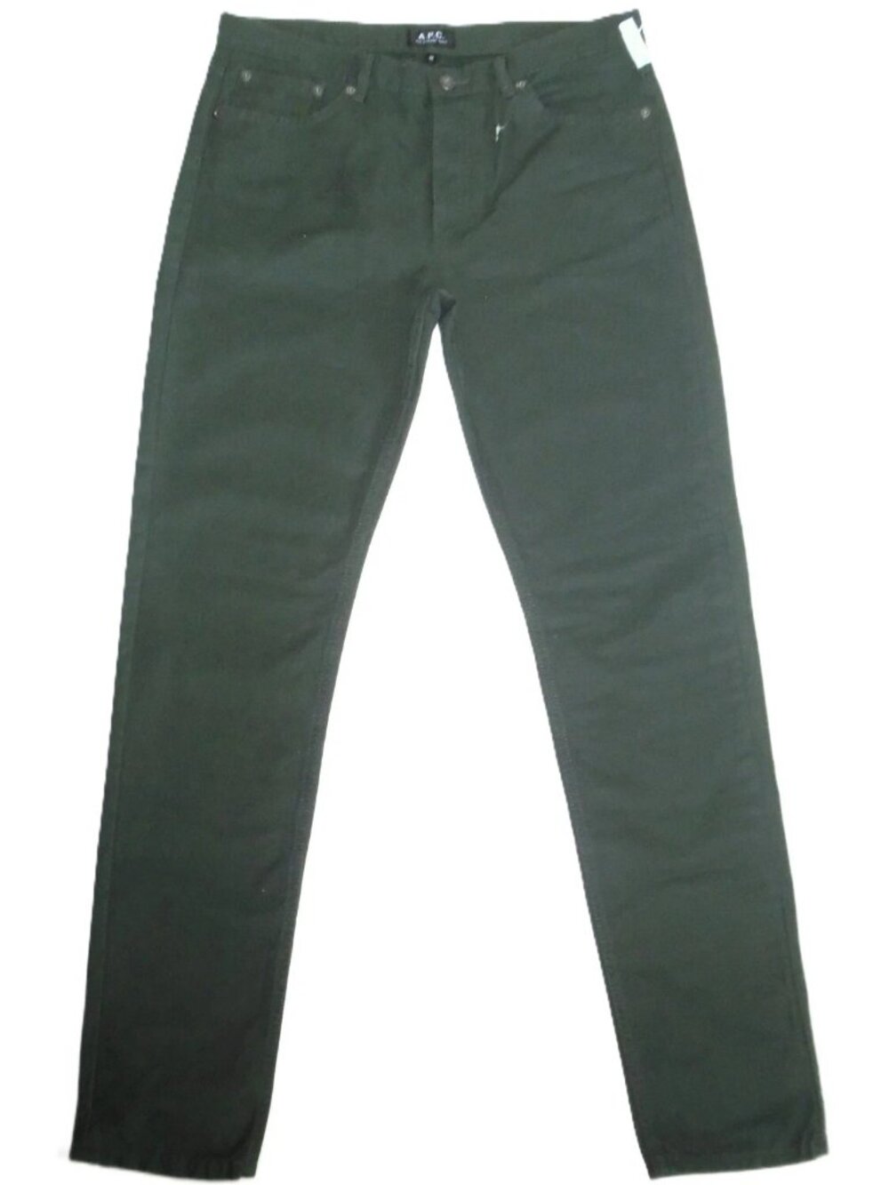NWOT Men's A.P.C. APC Slim Leg Pants Chinos Button Fly Pine Dark Green 33 x 33.5